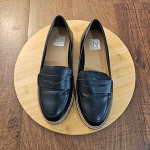 Dolce Vita Carley Black Leather Penny Loafer Women's Size 8 Preppy Classic